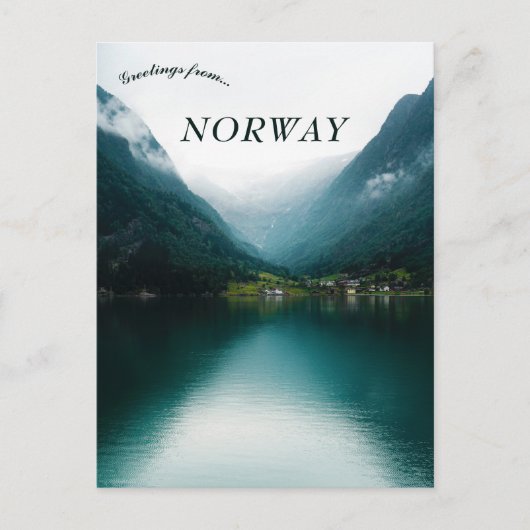 Een klein Vissend dorp in Årdal Noorwegen Briefkaart (Voorkant)