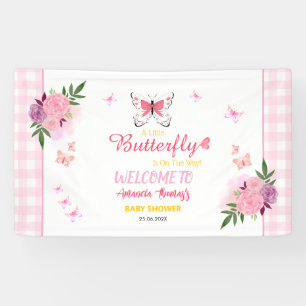 Een Klein Vlindertje Is Op Weg Meisje Baby Borrel  Spandoek