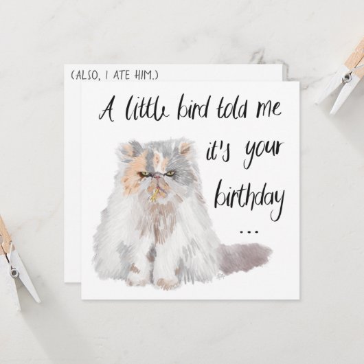 Een klein vogeltje vertelde me dat het je verjaard kaart (Voorkant / Achterkant in situ)