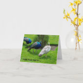 "Een klein vogeltje vertelde me..." pauwen Kaart (Gele Bloem)