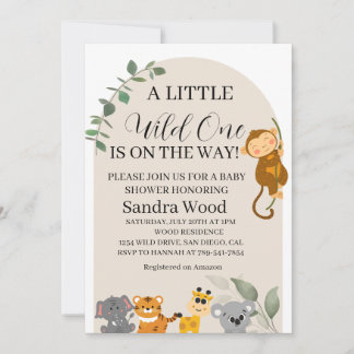 Een Klein Wild Exemplaar Is Op Komst Baby Shower U Kaart