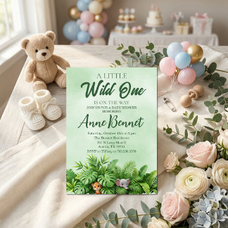 Een Klein Wild Exemplaar Is Op Weg Baby Shower Kaart