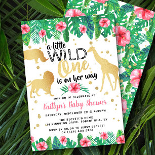 Een klein wild kind is op komst Meisjes Baby Showe Kaart