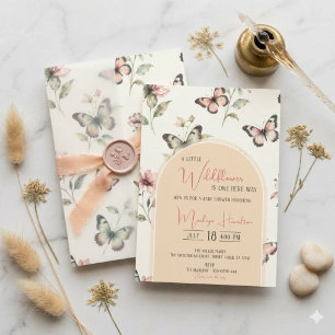 Een Klein Wilde Bloem Is Op Weg Boho Vlinder Kaart