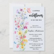 Een klein wildflower blauw Baby shower