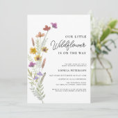 Een klein Wildflower Boho-Baby shower Kaart (Staand voorkant)