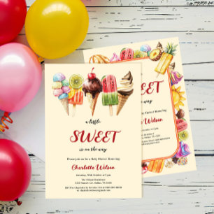 Een Klein Zoet Ijsje Is Op Weg Baby Shower Kaart