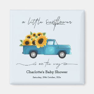 Een Klein Zonnebloempje Is Op Weg Baby Shower Magneet