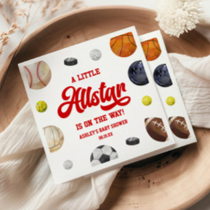 Een Kleine Allstar Is Op Komst! Sport Baby Shower Servet