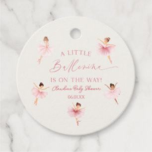 Een kleine ballerina roze ballet Baby shower Bedankjes Labels