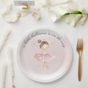 Een kleine ballerina Waterverf meisje Baby shower Papieren Bordje