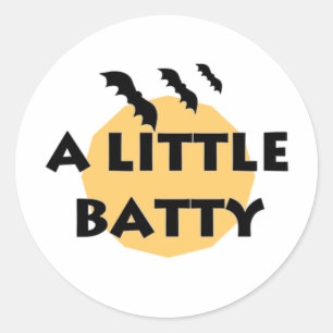 Een kleine Batty Bats en Moon Ronde Sticker
