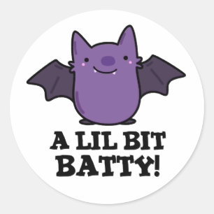 Een kleine Batty Funny Baby Bat Pun Ronde Sticker