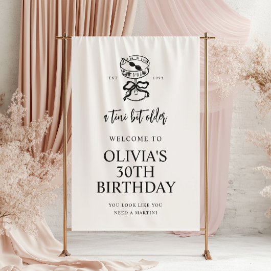 Een kleine beetje oudere Martini verjaardag welkom Spandoek