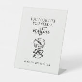 Een kleine beetje oudere Martini verjaardagsfeestb Reclamebord Met Voetstuk (Voorkant)