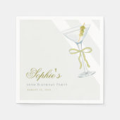 Een kleine beetje oudere Olive Martini cocktail ve Servet (Voorkant)