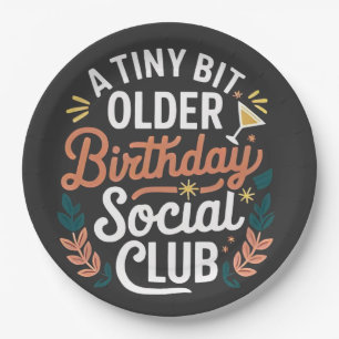 Een kleine beetje oudere verjaardag sociale club papieren bordje