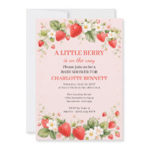 Een Kleine Bes Aardbei Bloemige Baby Shower