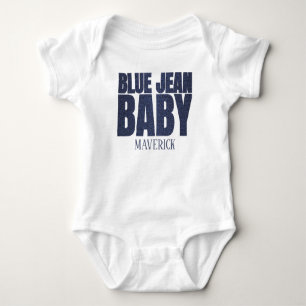 Een Kleine Blauwe Jean Baby Denim Jongen Baby Romper