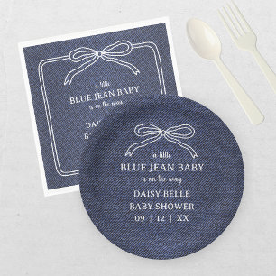 Een Kleine Blauwe Spijkerbroek Baby Denim Jongen B Servet