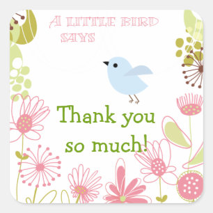 Een kleine blauwe vogel Dank u Stickers