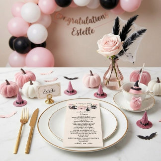 Een Kleine Boe Roze Halloween Feestje Baby Borrel Menu