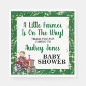 Een kleine boer is op weg naar het Baby shower Servet (Voorkant)