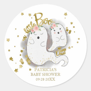 Een kleine Boo Cute Halloween Girl Baby shower Kla Ronde Sticker