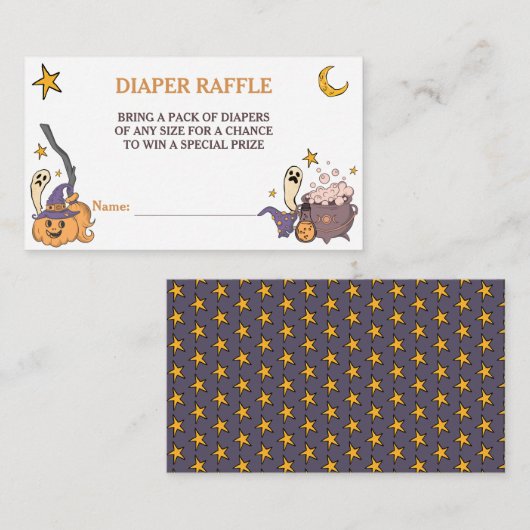 Een kleine Boo Halloween Baby shower Diaper Raffle Informatiekaartje (Voorkant / Achterkant)