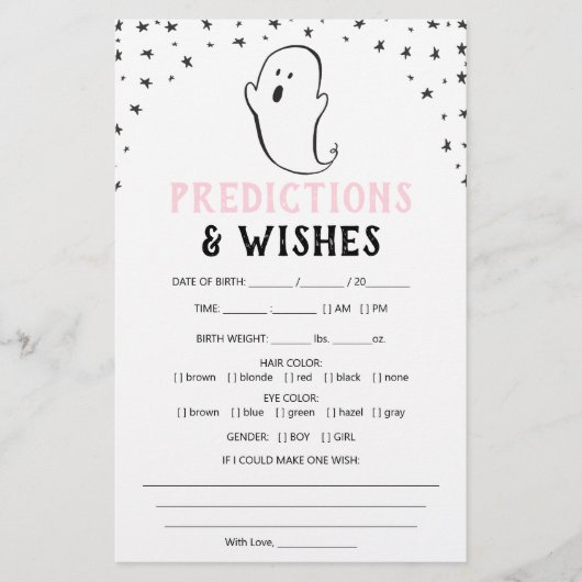 Een kleine Boo Halloween Baby shower Game Predicti (Voorkant)