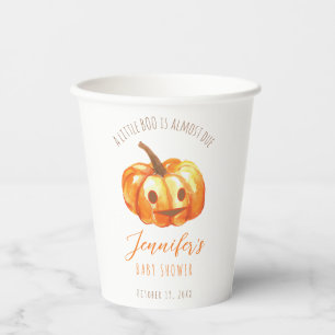 Een Kleine Boo Halloween Baby Shower Pompoen Scrip Papieren Bekers