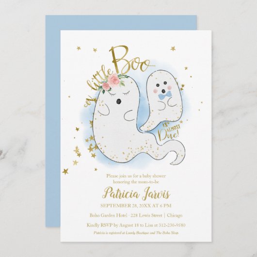 Een kleine Boo Halloween Baby shower uitnodiging (Voorkant / Achterkant)