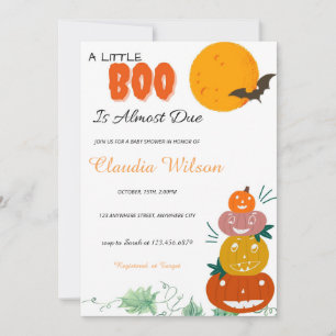 Een kleine Boo Halloween Baby shower uitnodiging