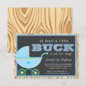 Een kleine buck is onderweg. Camo Invite Kaart (Voorkant / Achterkant)