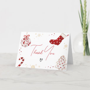 Een kleine bundel van Joy Christmas Baby shower Bedankkaart