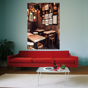 Een kleine cafe   AI Art Poster