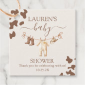 Een kleine Cowboy Baby shower Boy Bedankjes Labels (Voorkant)