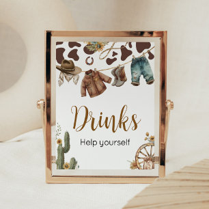 Een kleine cowboy Baby shower Drink Poster