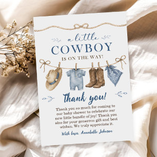 Een Kleine Cowboy Baby Shower Jongen Kaart