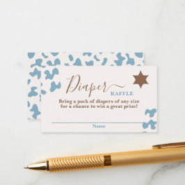 Een kleine Cowboy Baby shower Jongen Luier Raffle  Informatiekaartje