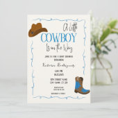 Een kleine cowboy Baby shower uitnodiging (Staand voorkant)