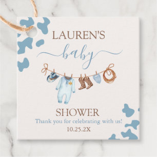 Een kleine Cowboy Blue Baby shower Boy Bedankjes Labels