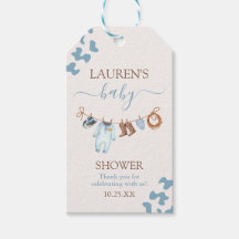 Een kleine Cowboy Blue Baby shower Boy Gift Label