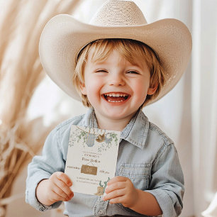 Een kleine cowboy eerste verjaardag kaart