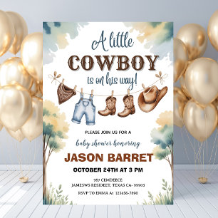"Een kleine cowboy is onderweg" Baby Shower Kaart