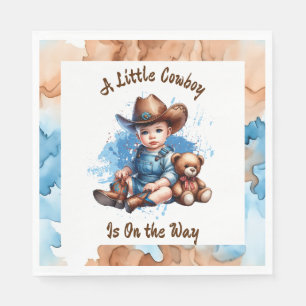 Een kleine cowboy is onderweg   Baby Shower Servet