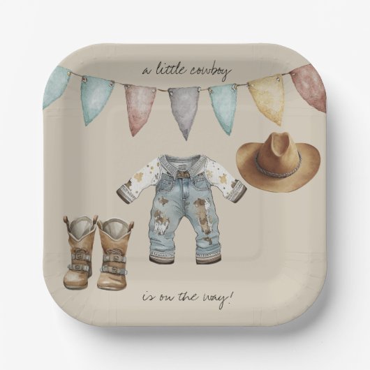 Een kleine cowboy is op de Way Paper Bord (Voorkant)