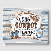 Een kleine cowboy is op de weg Baby shower