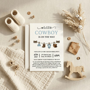 Een Kleine Cowboy is Op Weg Baby Shower Kaart