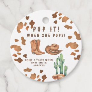 Een kleine cowboy POP! Baby Shower Bedankjes Labels